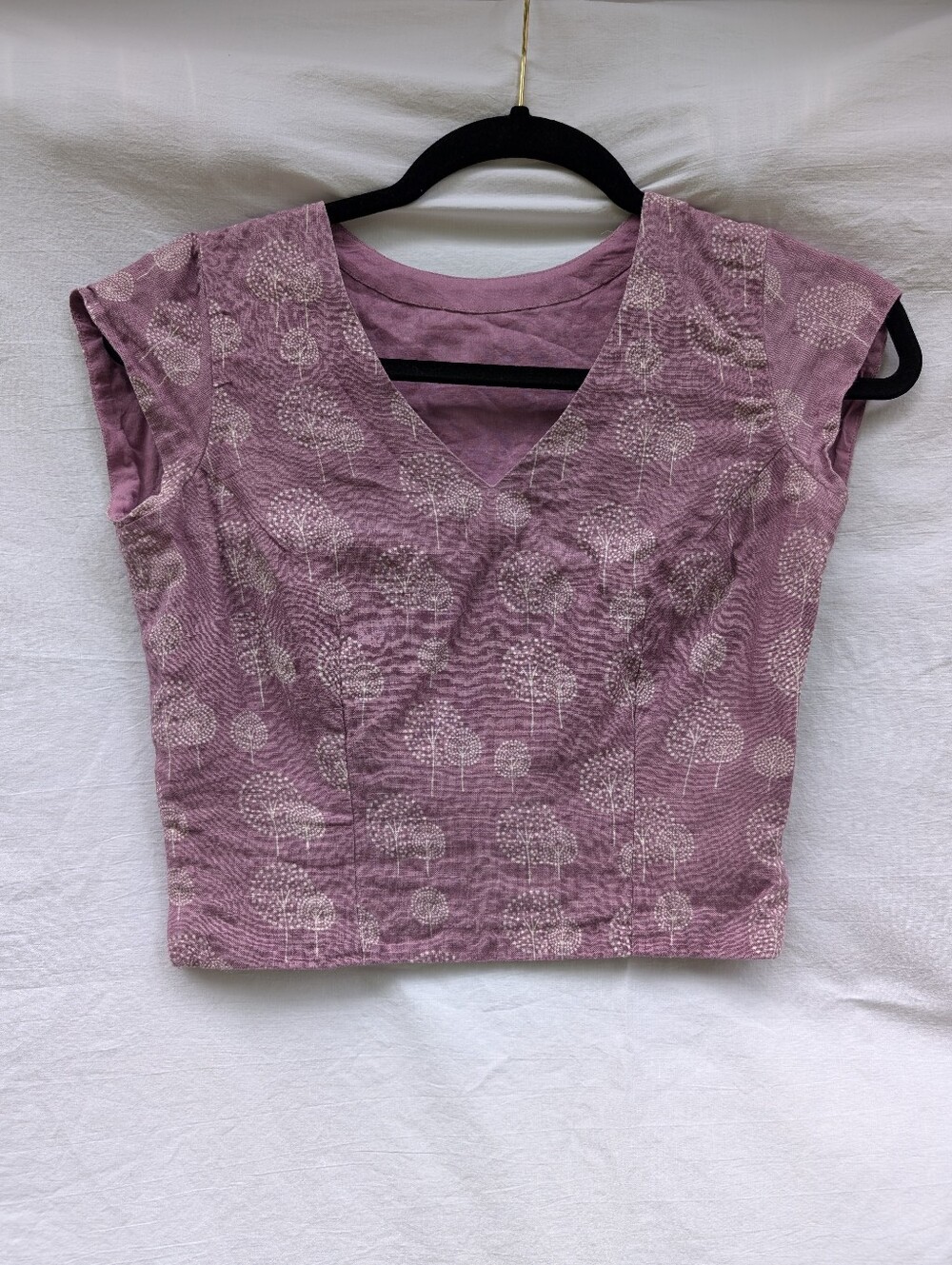 No Tag Linen Cotton Crop Top Choli Ravike Lilac Sz S